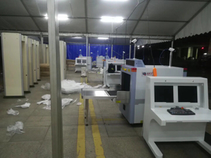 Máquina de varredura de raio-x de segurança de visão dupla de aeroporto para bagagem de cabine