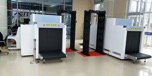 Máquina de raios X de segurança de visão dupla no aeroporto com dois geradores de raios X de 160kv